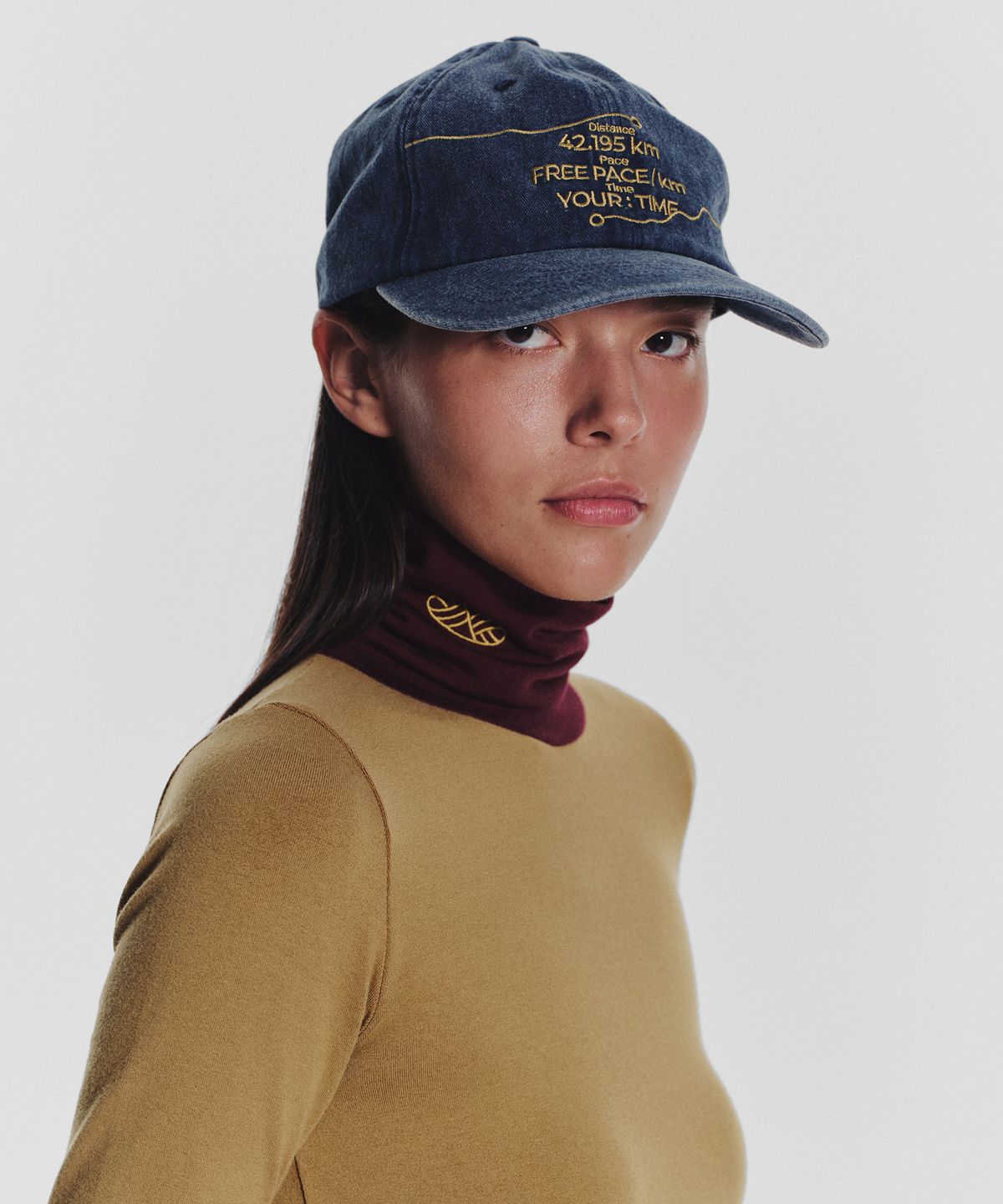 미나수(MENASOO) Track Warmer Color Turtleneck T Shirt_Mustard