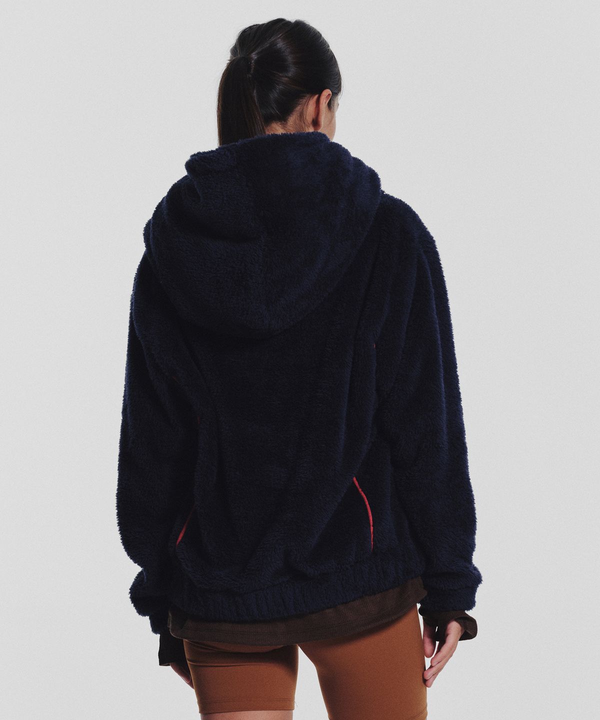 미나수(MENASOO) Pogme Fleece String Hoodie_Navy