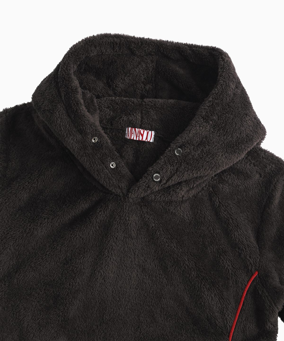 미나수(MENASOO) Pogme Fleece String Hoodie_Brown