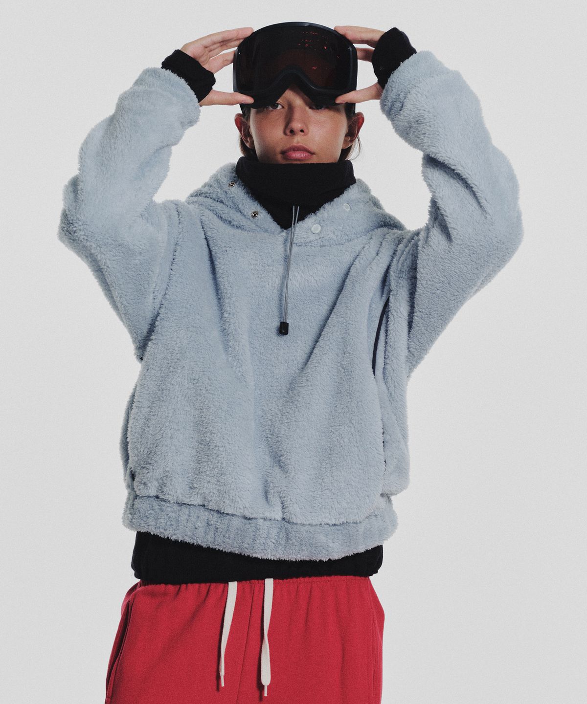 미나수(MENASOO) Pogme Fleece String Hoodie_Mint