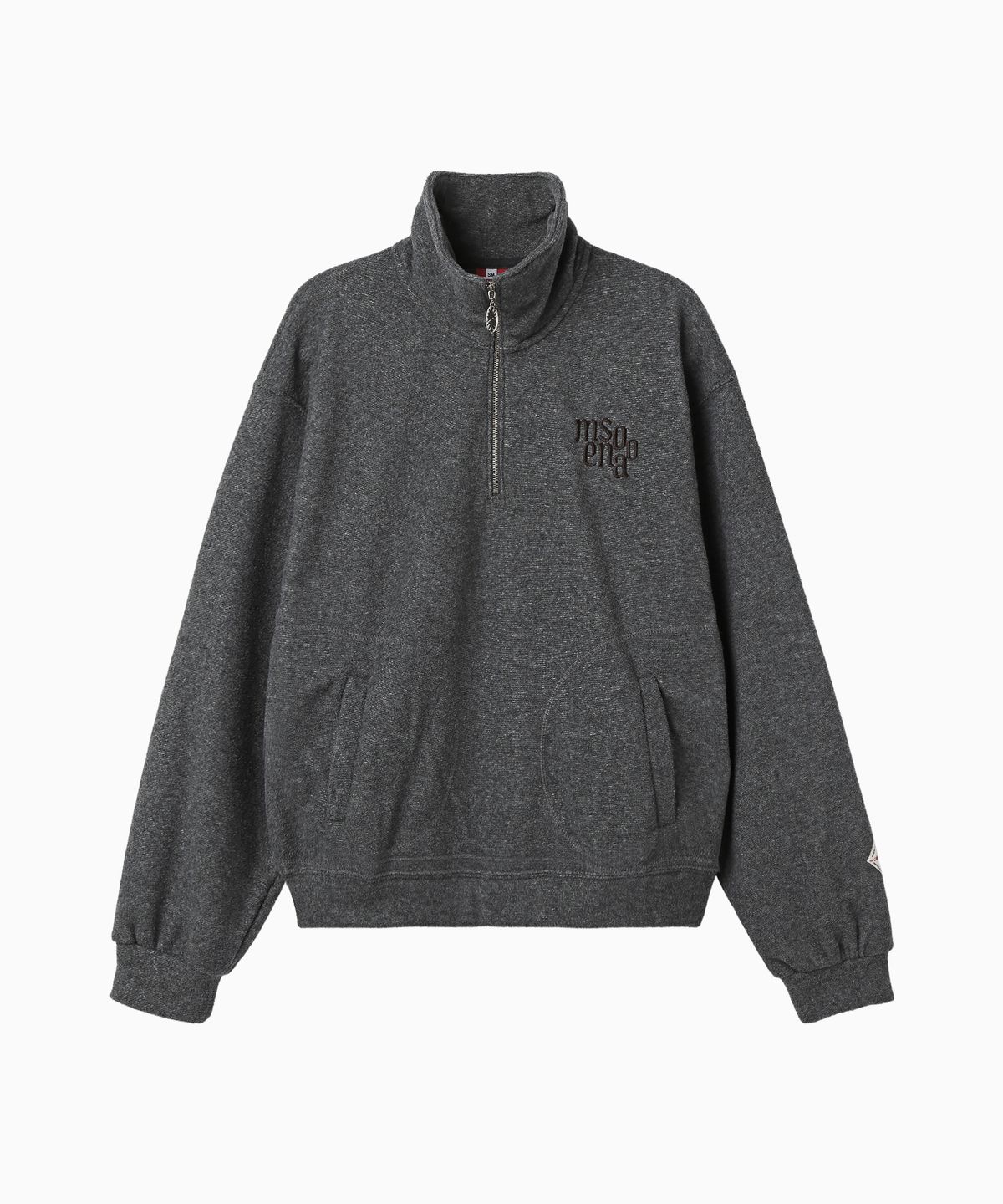 미나수(MENASOO) Terry Fleece Sweatshirt Half Zip Up_Charcoal