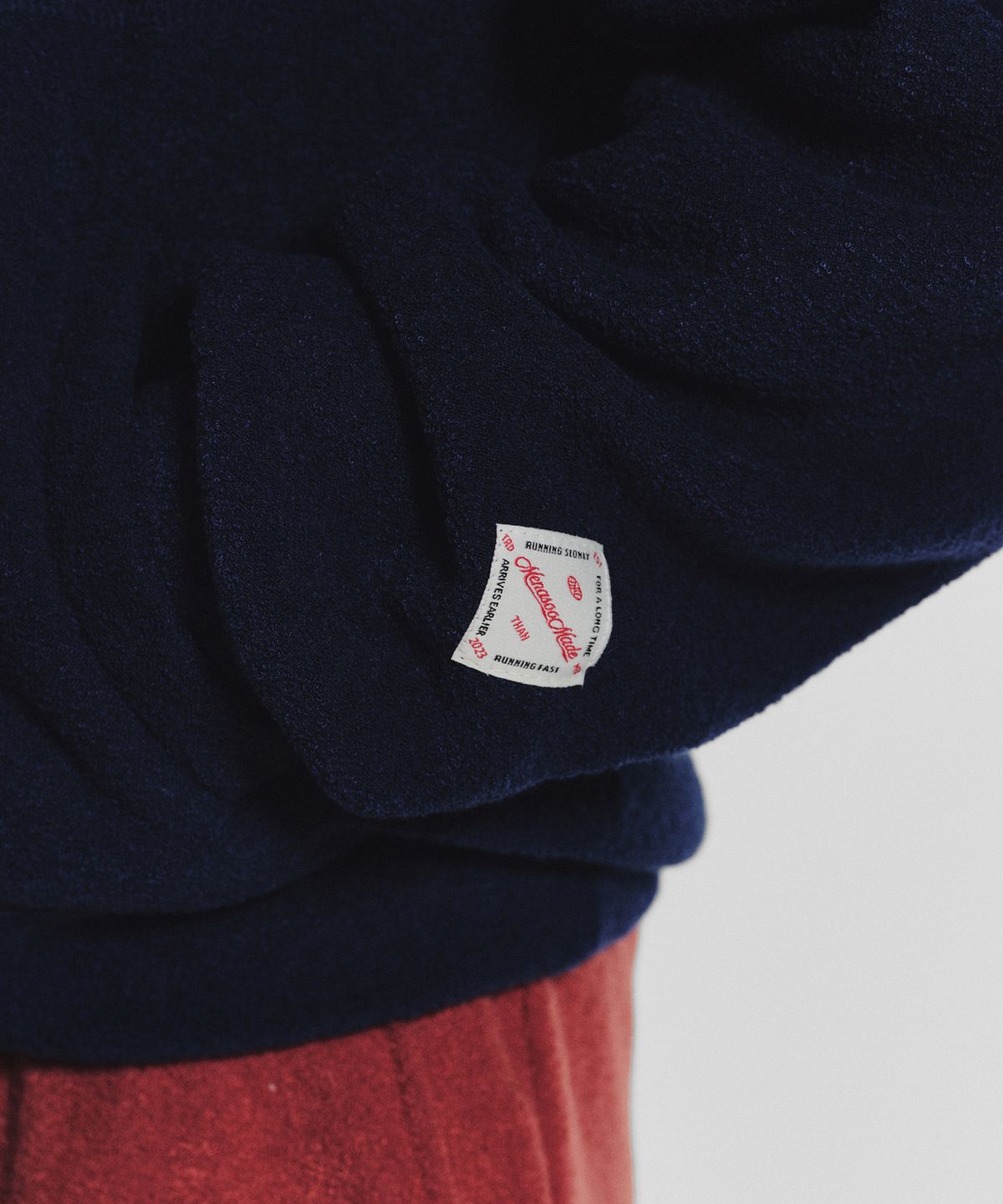 미나수(MENASOO) Terry Fleece Sweatshirt Half Zip Up_Navy