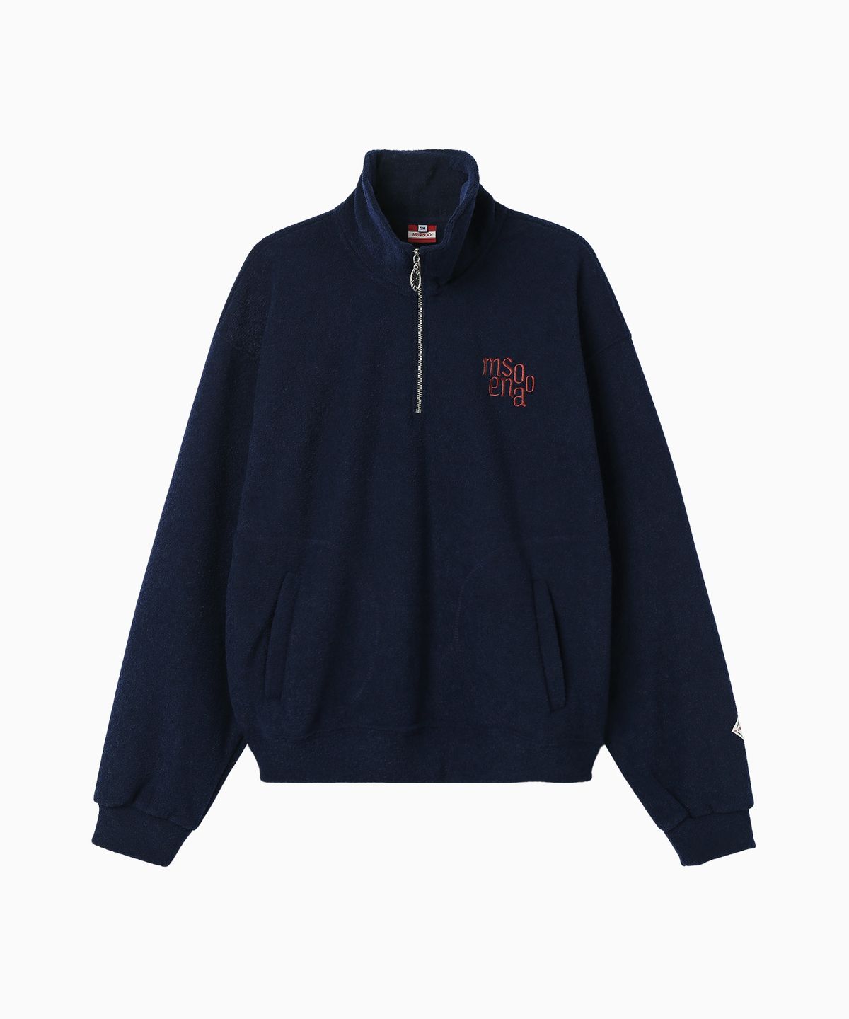 미나수(MENASOO) Terry Fleece Sweatshirt Half Zip Up_Navy