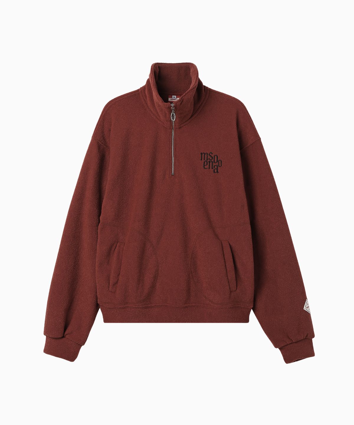 미나수(MENASOO) Terry Fleece Sweatshirt Half Zip Up_Red