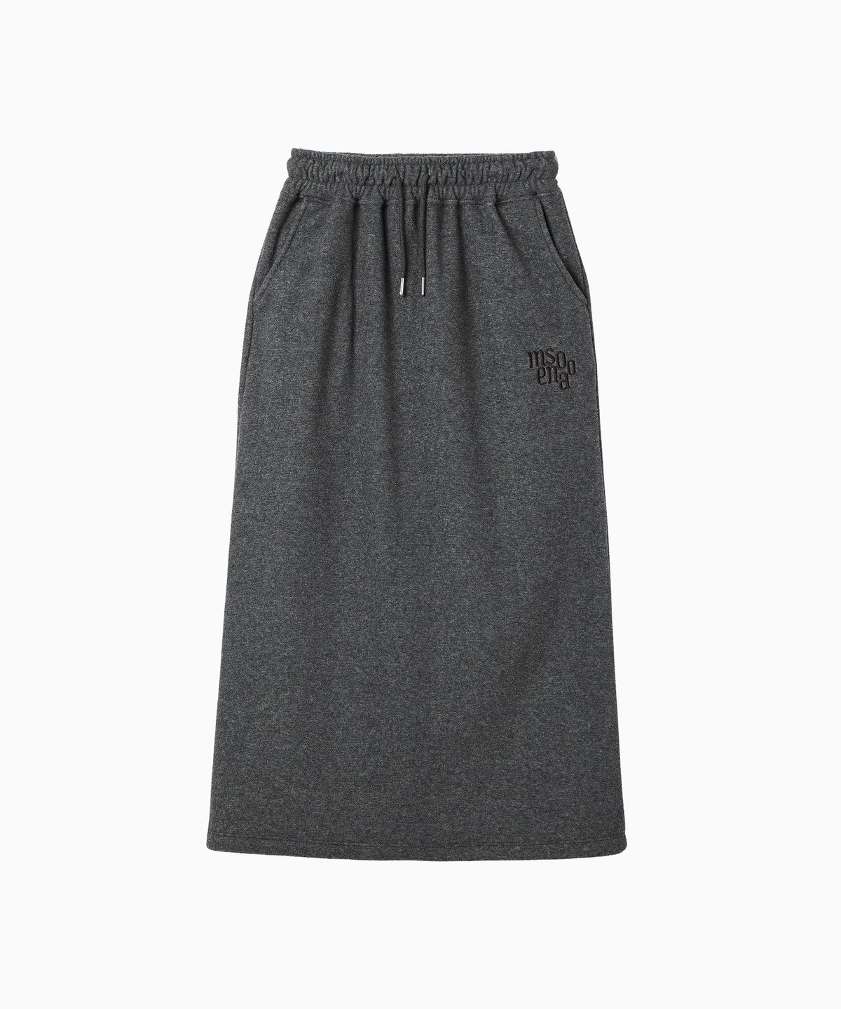 미나수(MENASOO) Terry Fleece Long Skirt_Charcoal
