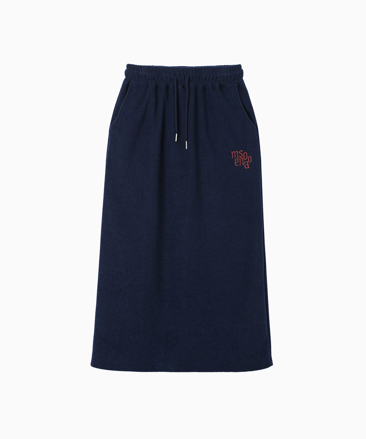 미나수(MENASOO) Terry Fleece Long Skirt_Navy