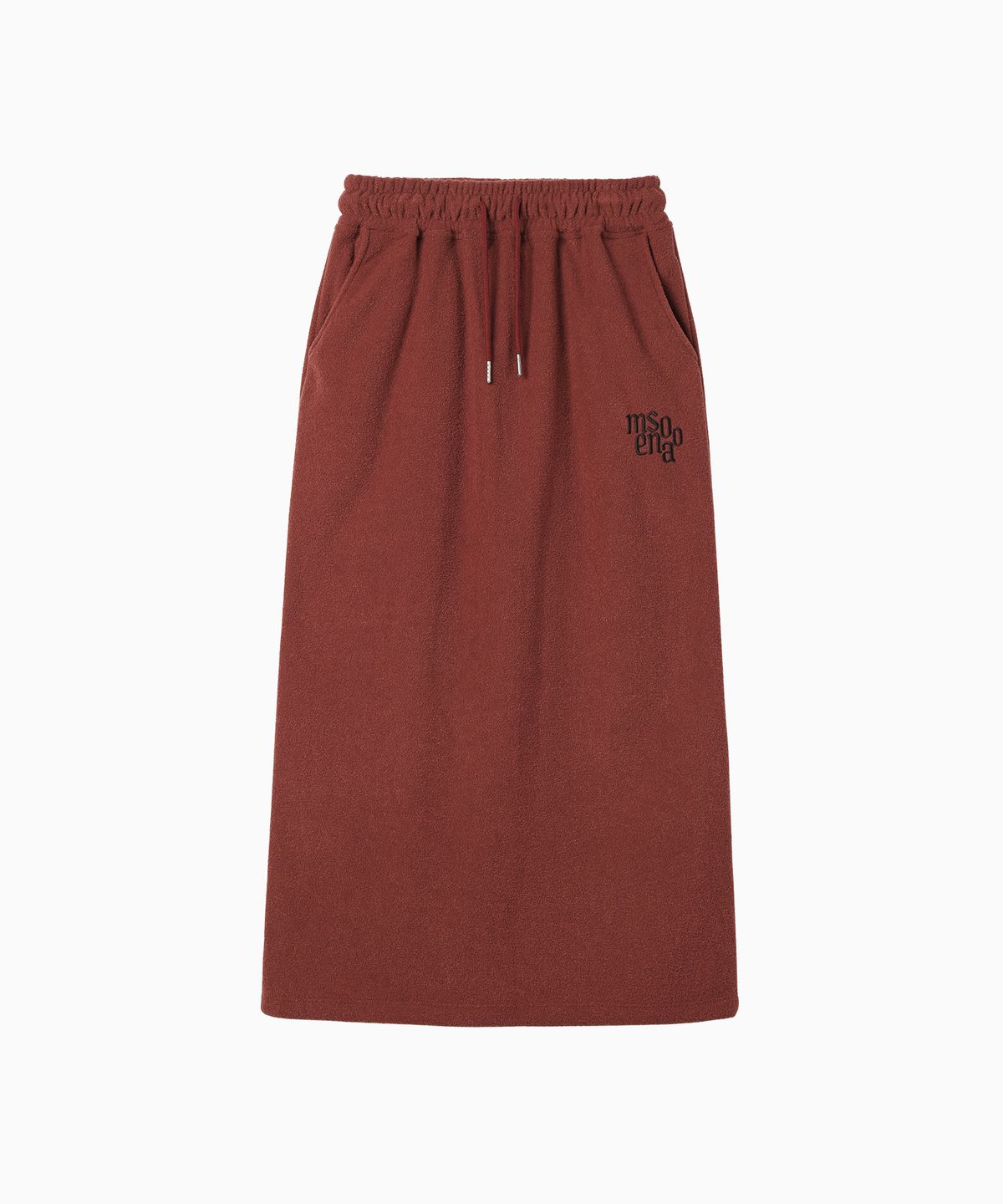 미나수(MENASOO) Terry Fleece Long Skirt_Red