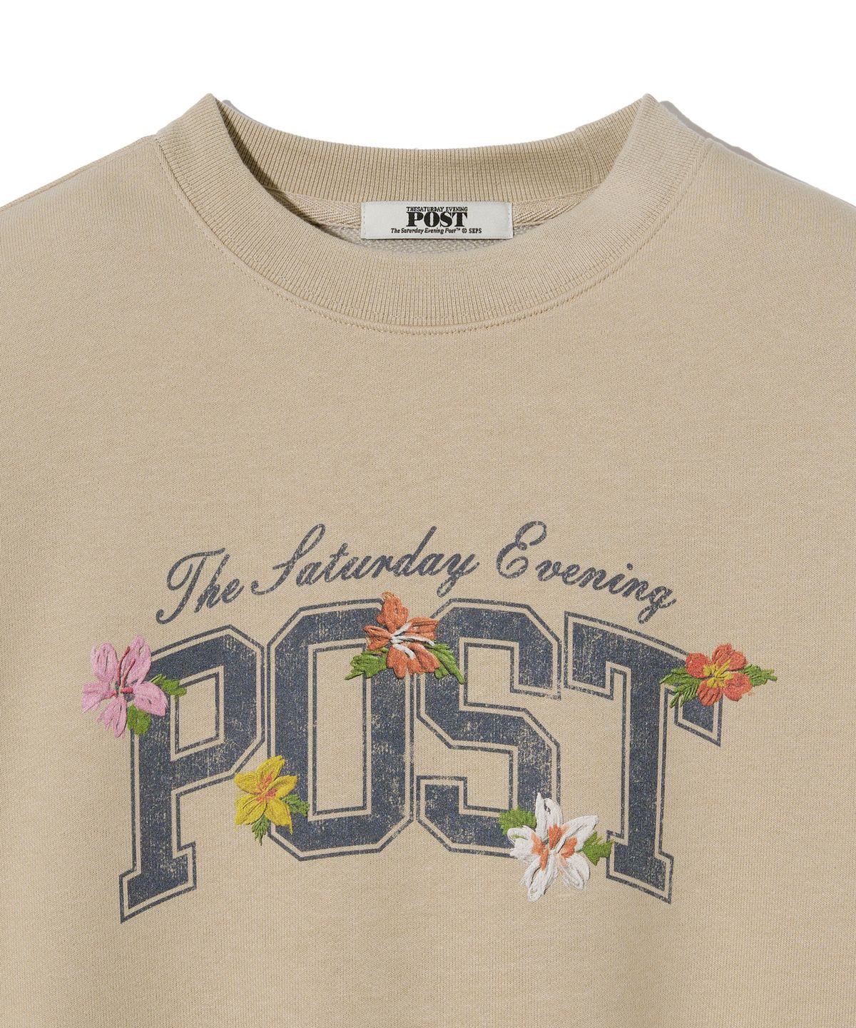 더 새터데이 이브닝 포스트(THE SATURDAY EVENING POST) Flower Post Graphic Sweat Shirt_Beige
