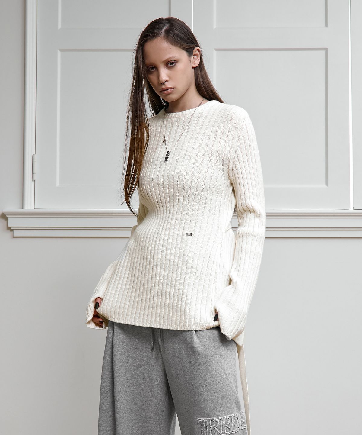 트리밍버드(TREEMINGBIRD) Backless Knit Pullover [ Ivory ]