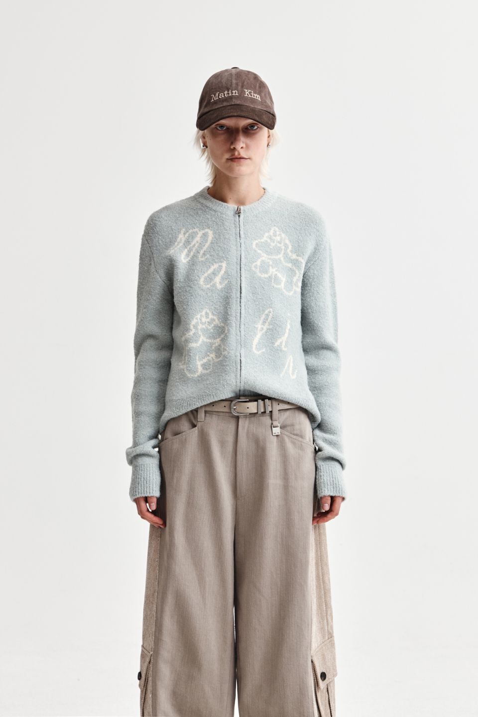MUSINSA公式 | MATIN KIM MATIN PONI CONI KNIT ZIP UP IN MINT