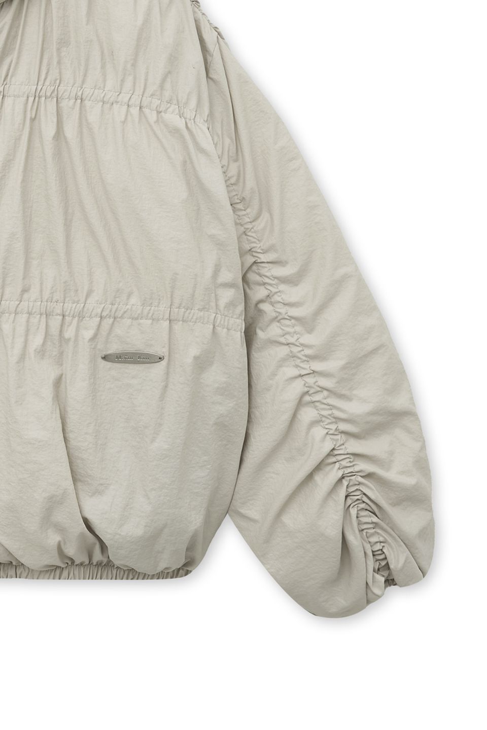 MUSINSA公式 | MATIN KIM HIGH NECK SHIRRING DOWN JUMPER IN LIGHT BEIGE