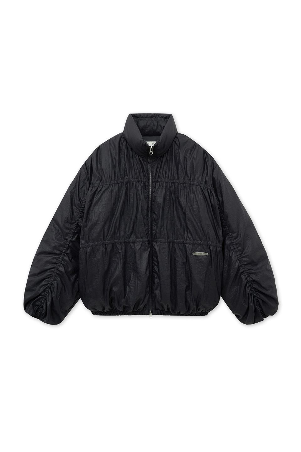 MUSINSA公式 | MATIN KIM HIGH NECK SHIRRING DOWN JUMPER IN BLACK