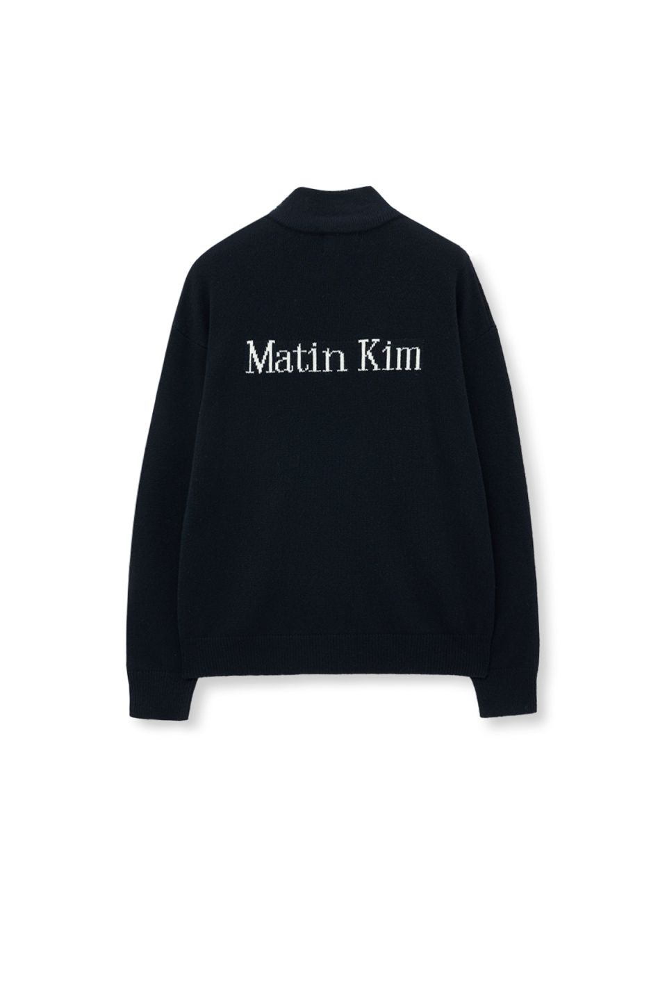 MUSINSA | MATIN KIM BACK LOGO HALF KNIT ZIP UP PULLOVER FOR MEN IN