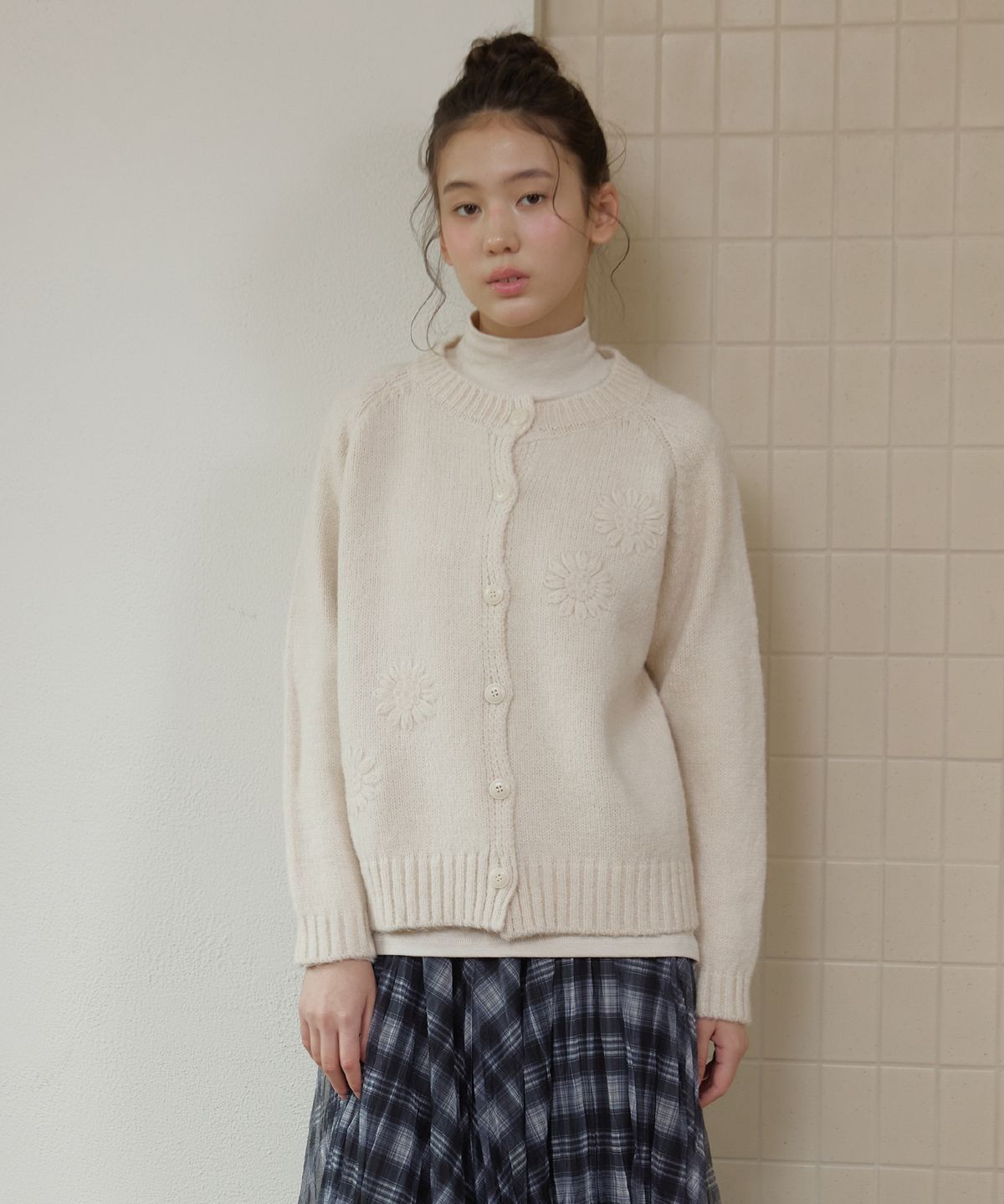 쎄미(SSEMI) ALPACA FLOWER CARDIGAN(IV)
