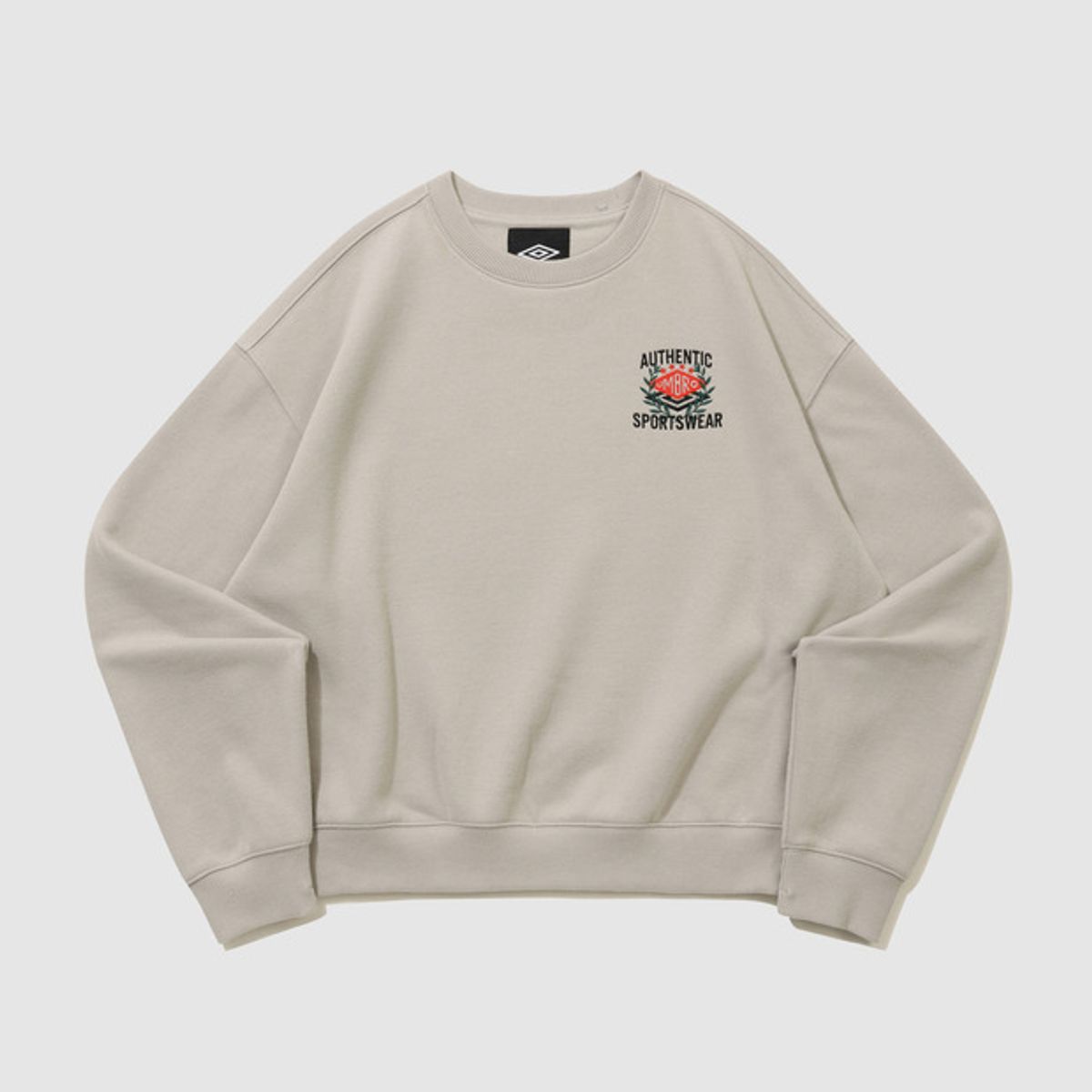 엄브로(UMBRO) 더블 다이아 기모 맨투맨 베이지 UQ423CFSO3