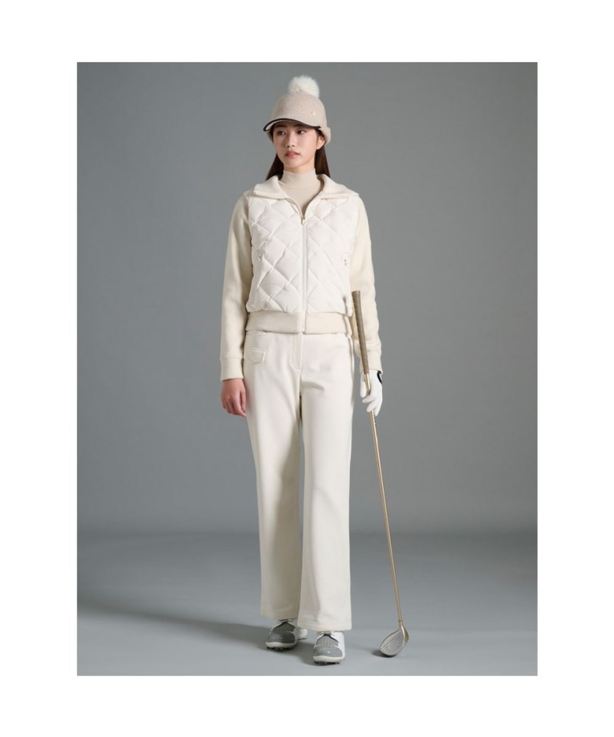 빈폴골프(BEANPOLE GOLF) 여성 니트 하이브리드 스윙 다운 - 아이보리