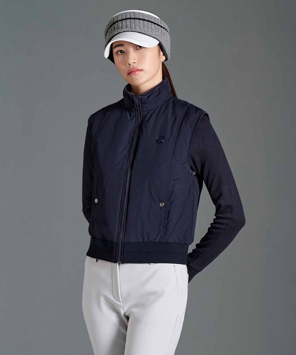 빈폴골프(BEANPOLE GOLF) 여성 경량 다운 베스트 - 네이비