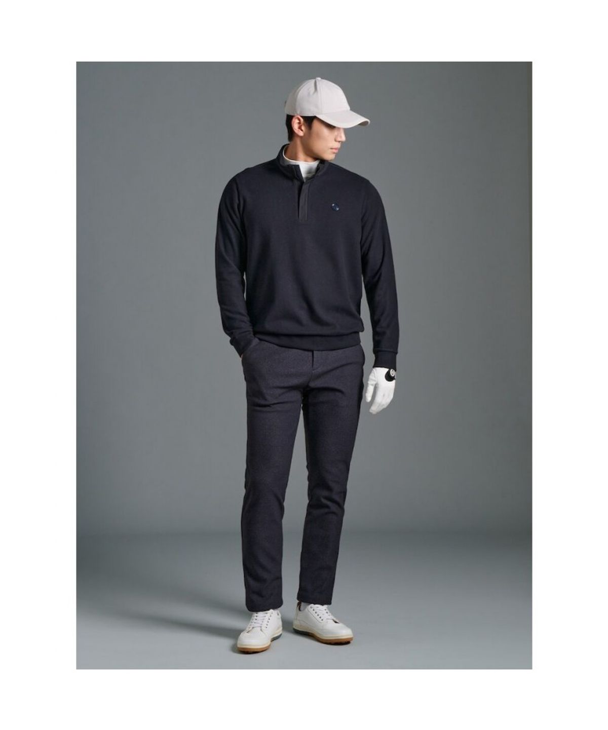 빈폴골프(BEANPOLE GOLF) 남성 사카리바 히든 반집업 - 블랙