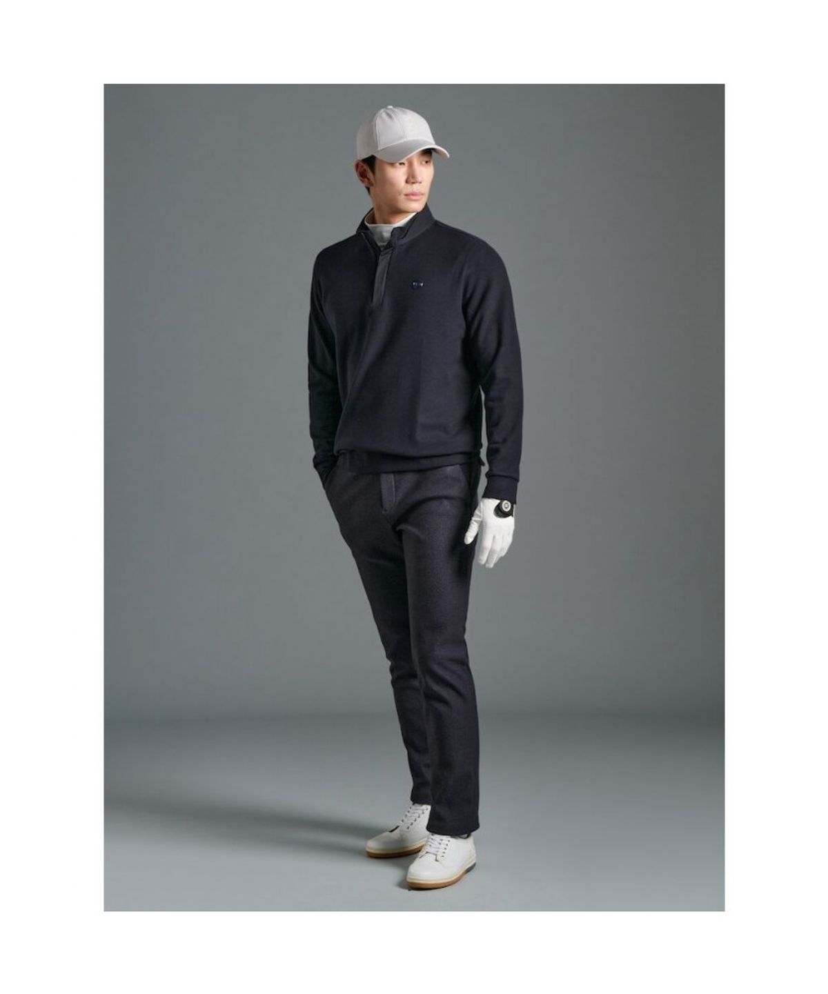 빈폴골프(BEANPOLE GOLF) 남성 사카리바 히든 반집업 - 블랙