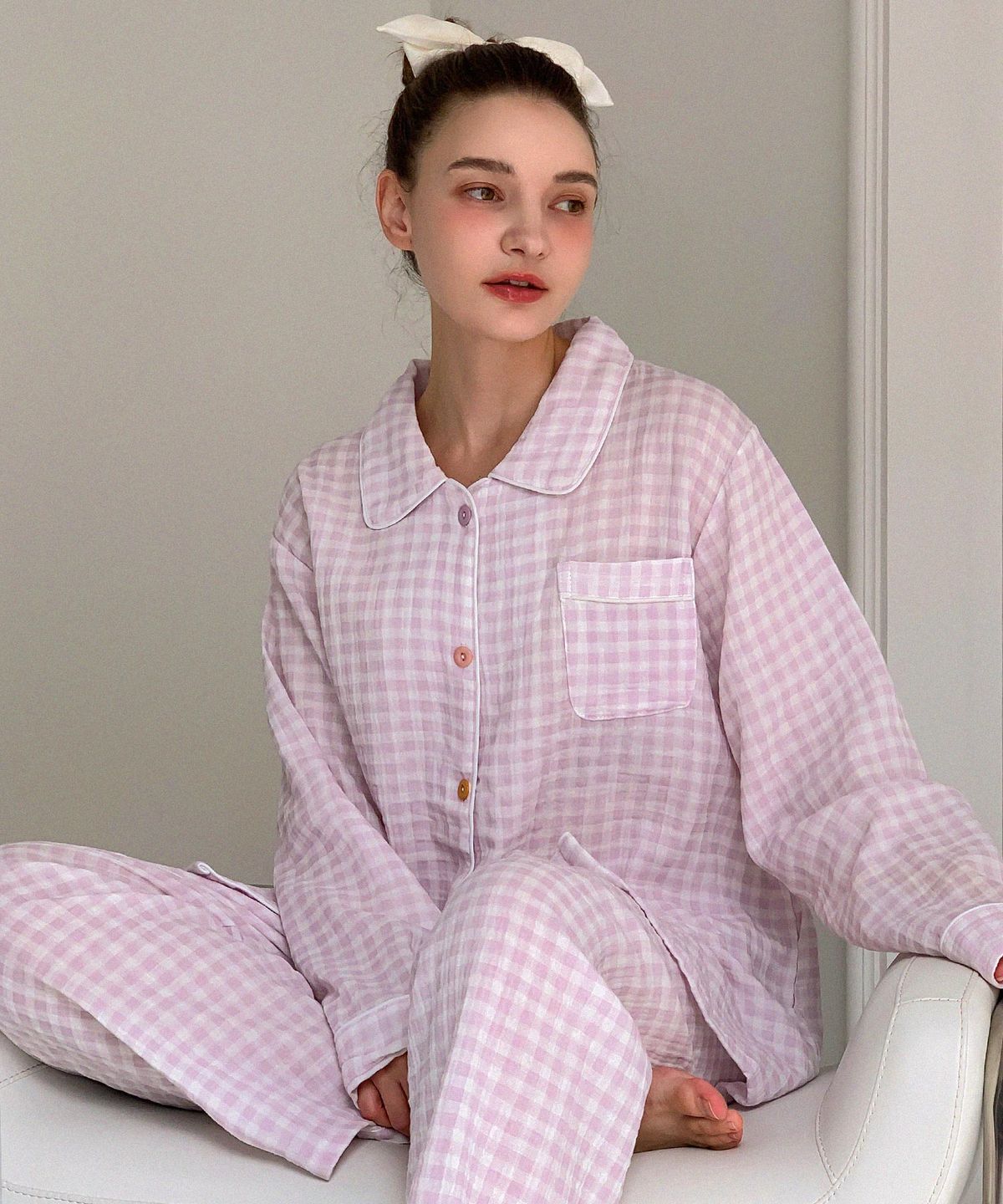 바스카라(VASCARA) Pastel Check Pajamas Set (4colors)