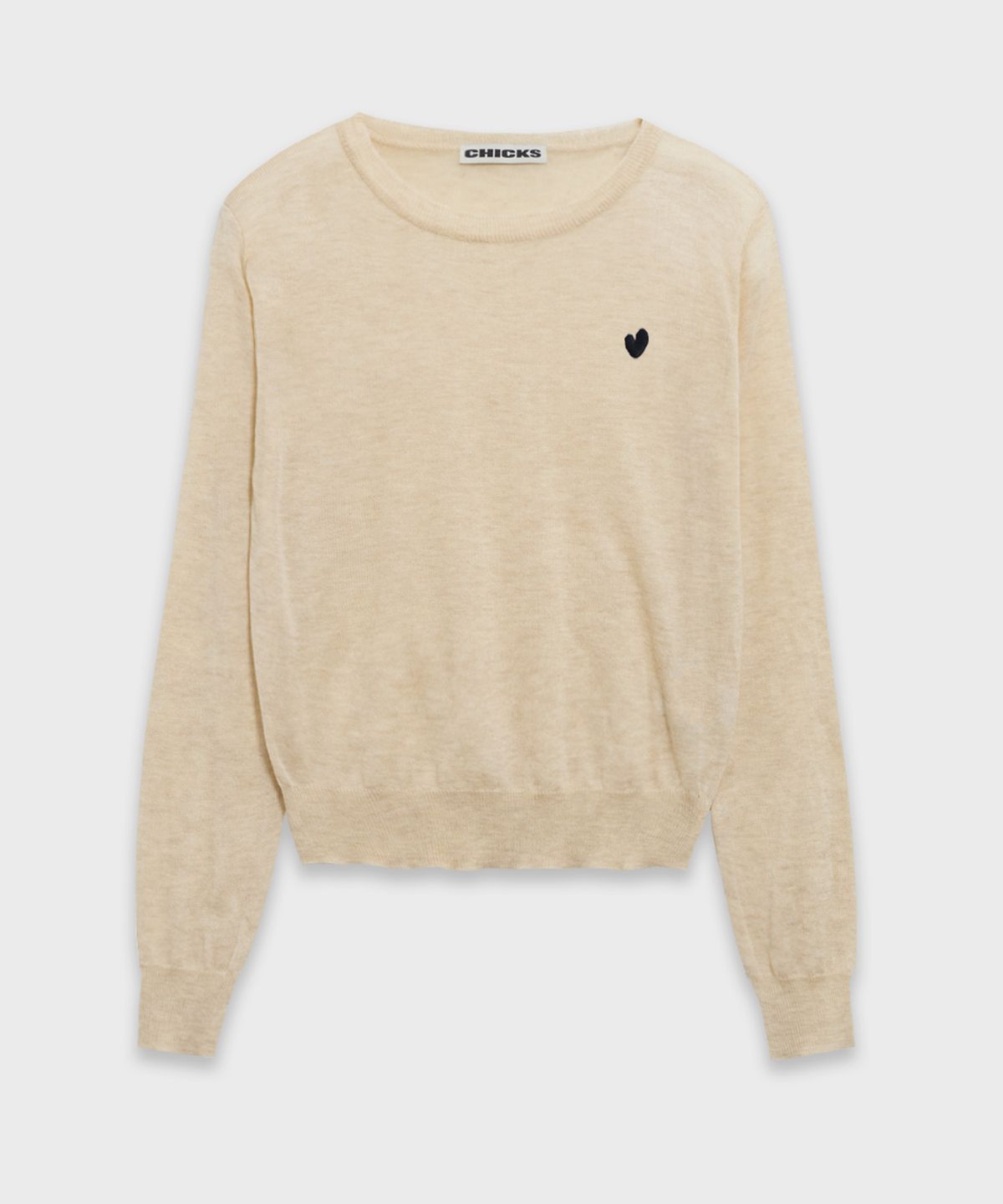 칙스(CHICKS) 하트심볼 스탠다드 라운드 니트(6color)