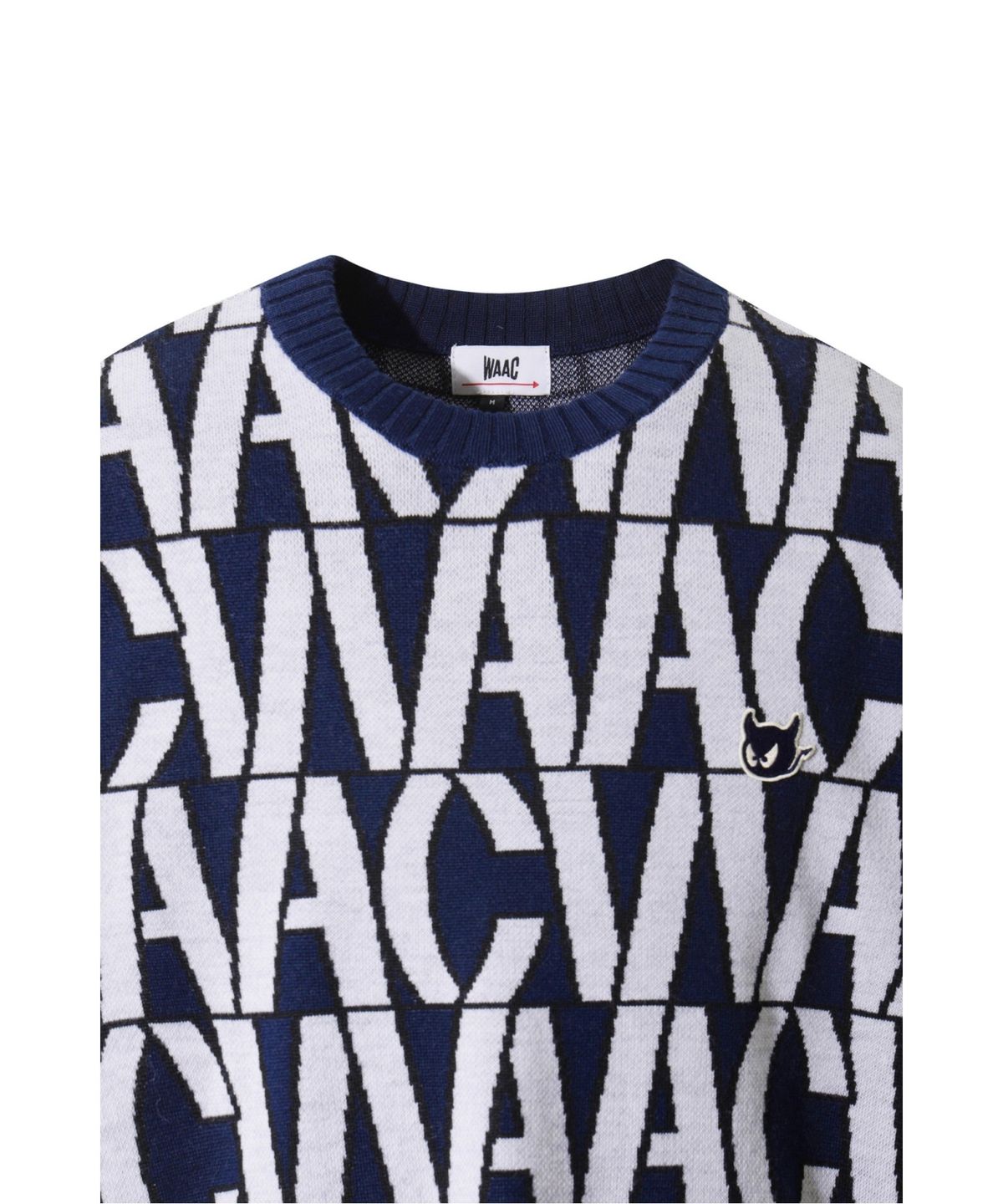 왁(WAAC) Men Logo Pattern Crewneck Sweater WMWAW25801NYD