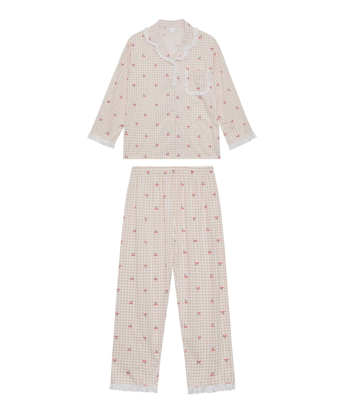 바스카라(VASCARA) Sweet Cherry Check Pajamas Set (2colors)