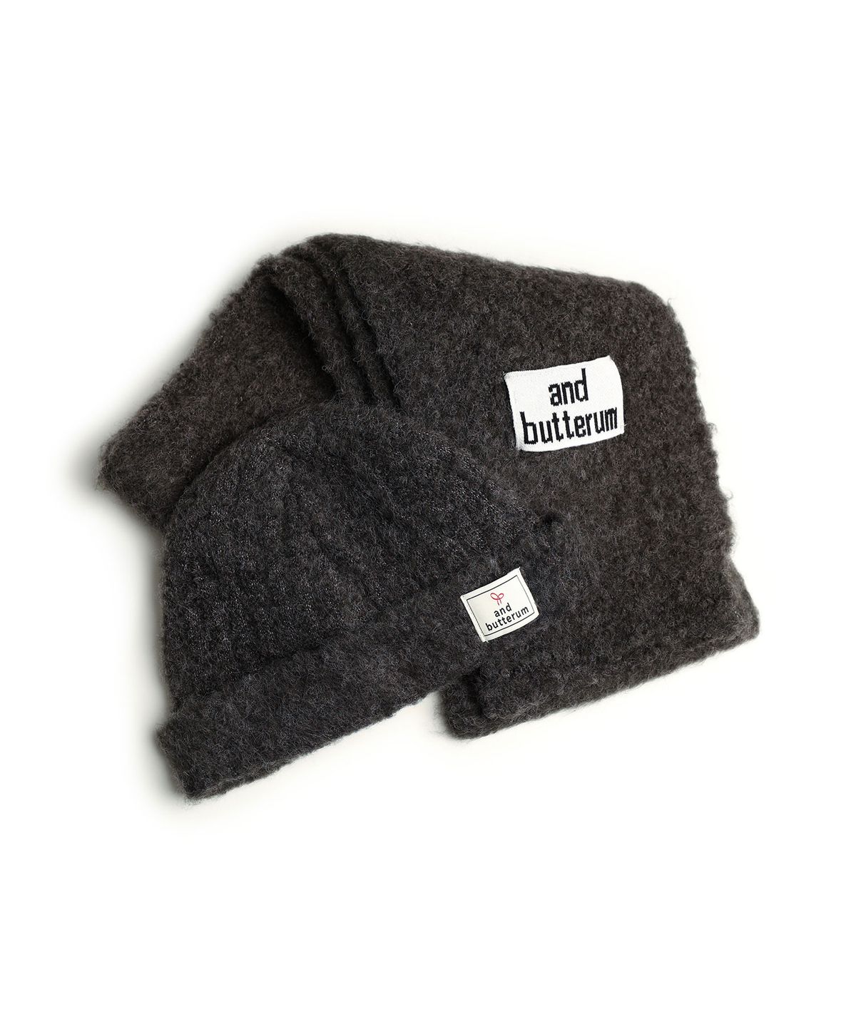 앤버터럼(ANDBUTTERUM) Dusk_Muffler&Beanie Set_Charcoal(BF5DNT07CC)