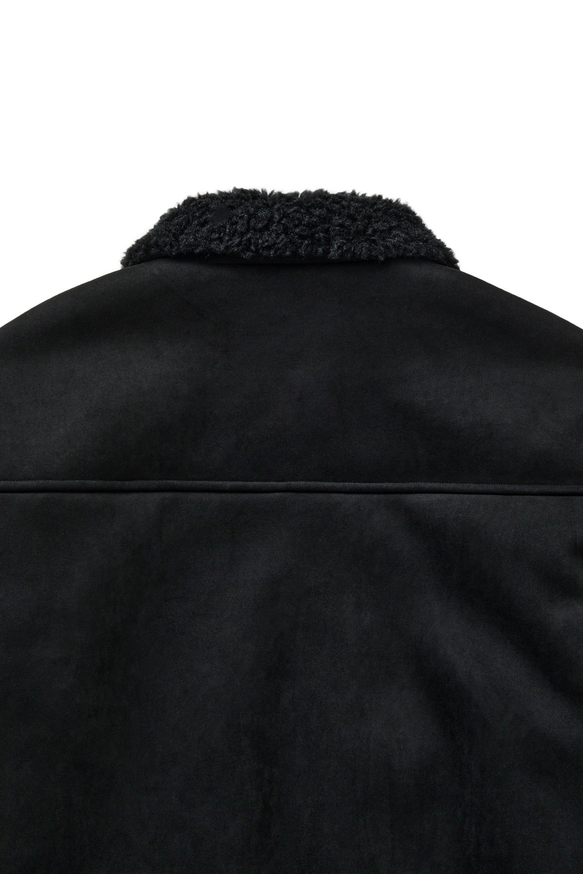 다이닛(DEINET) FAUX SUEDE FUR MUSTANG JACKET IN BLACK