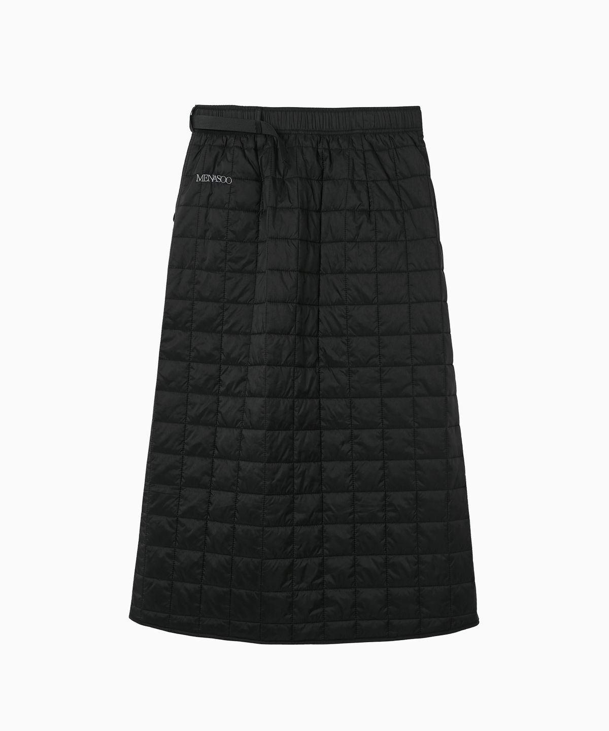 미나수(MENASOO) MNS Line Quilting Long Skirt_Black
