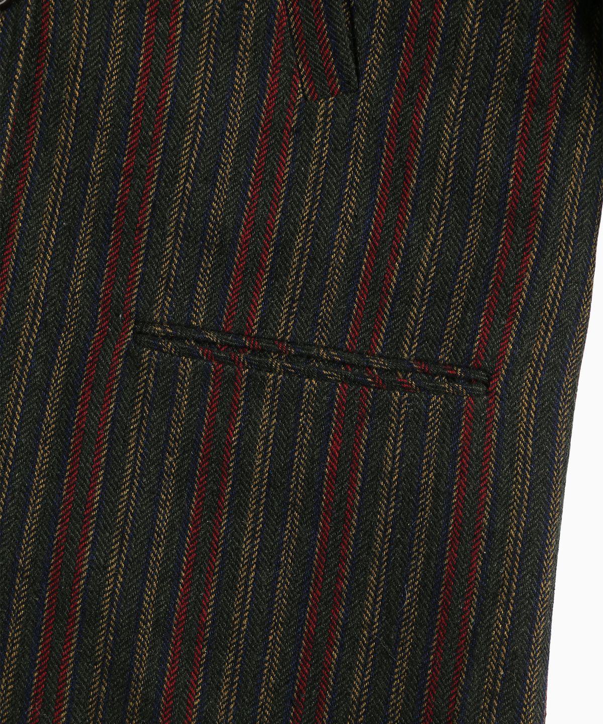 미나수(MENASOO) Striped Classic Long Coat_Green