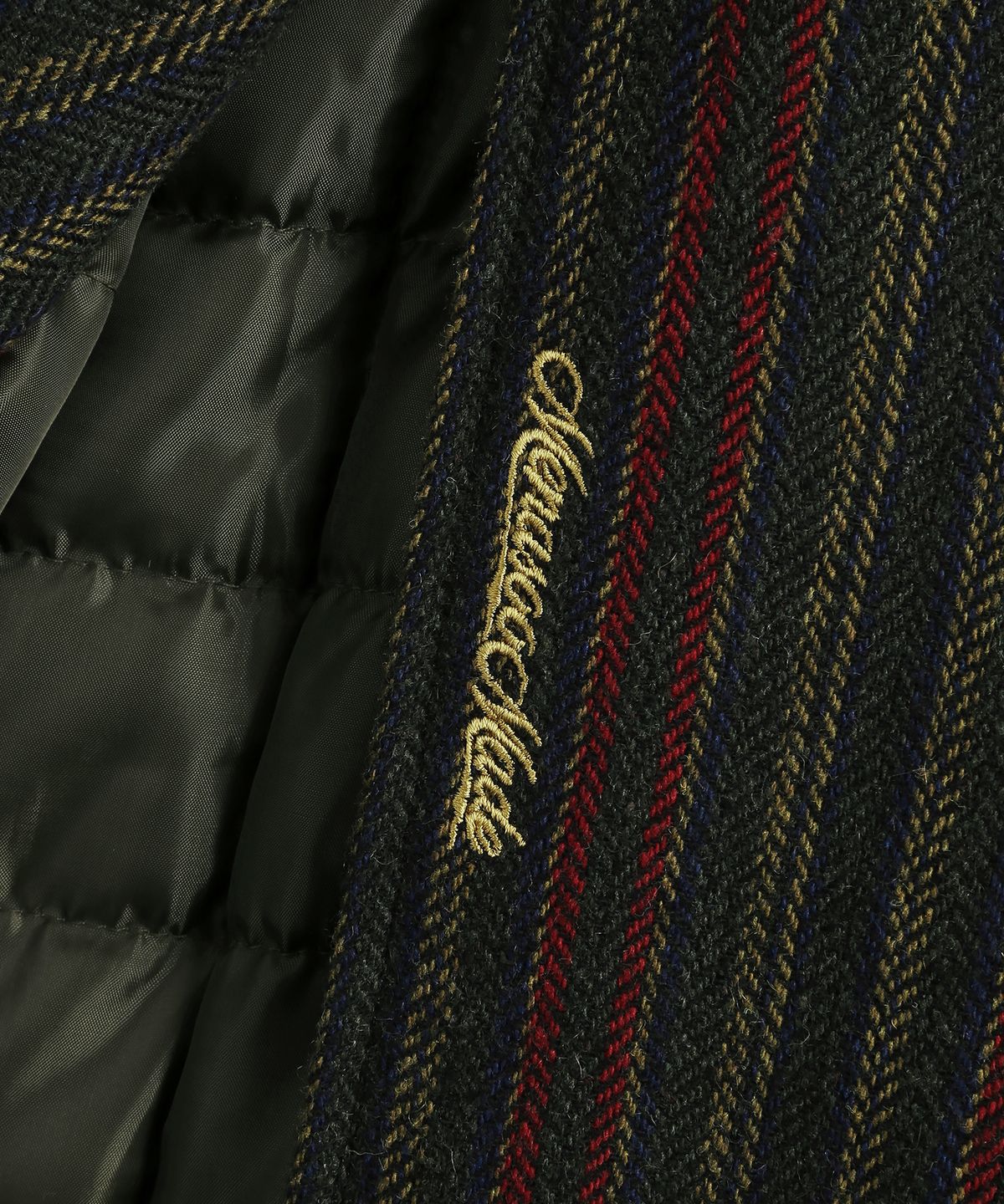 미나수(MENASOO) Striped Classic Long Coat_Green