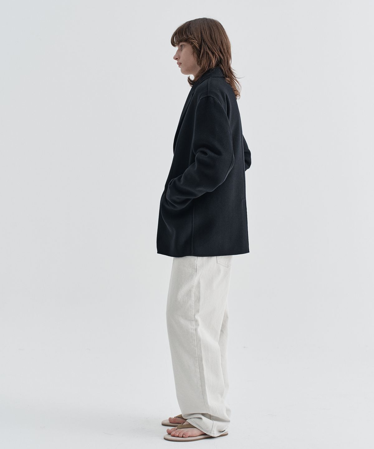이지오(EZIO) Cashmere Blend Handmade Single Jacket_Black
