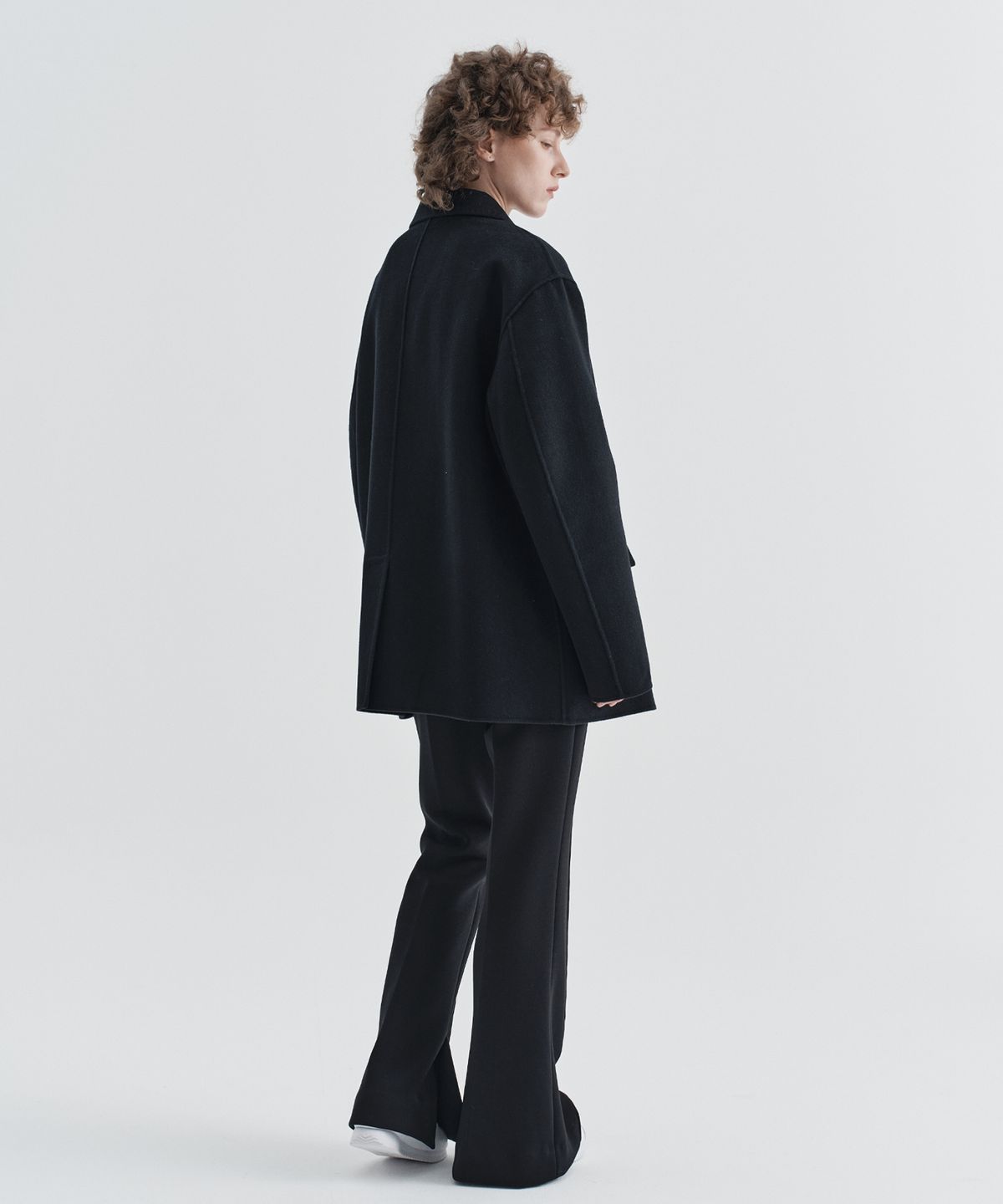 이지오 우먼(EZIO WOMEN) W Cashmere Blend Handmade Single Jacket_Black