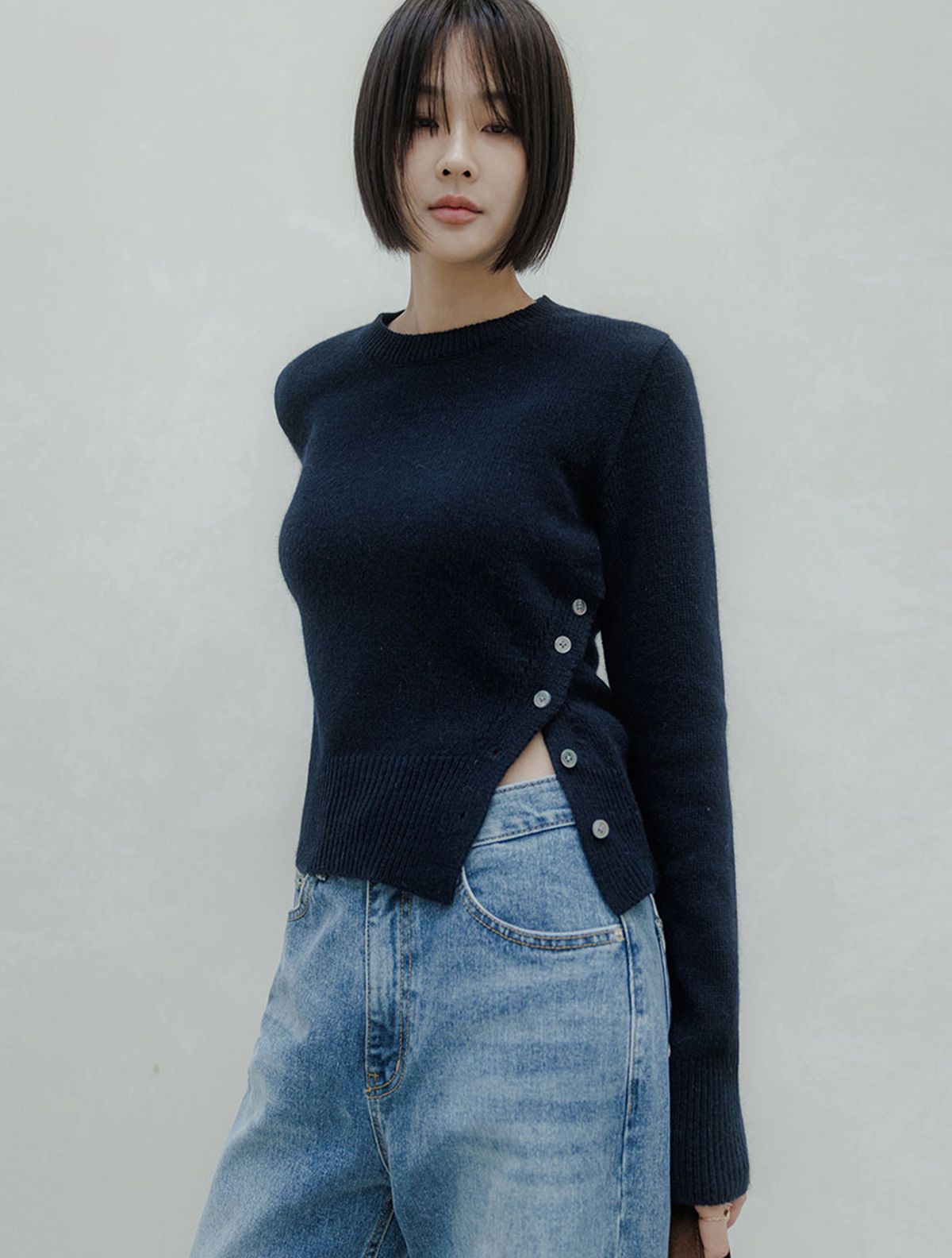 메무아(MEMUA) 끌레르 라쿤 메리노울 니트