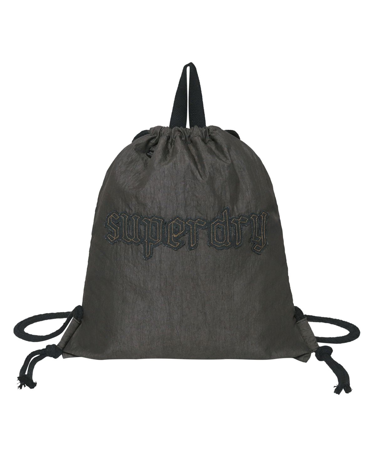 슈퍼드라이(SUPERDRY) 워시드 나일론 스트링백 블랙