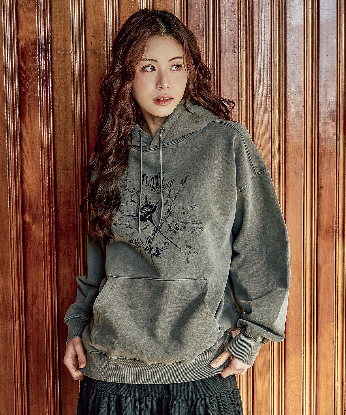 와일드락(WILDROCK) Hollysheesh Wild Flowers 피그먼트 오버핏 후드_5 COL