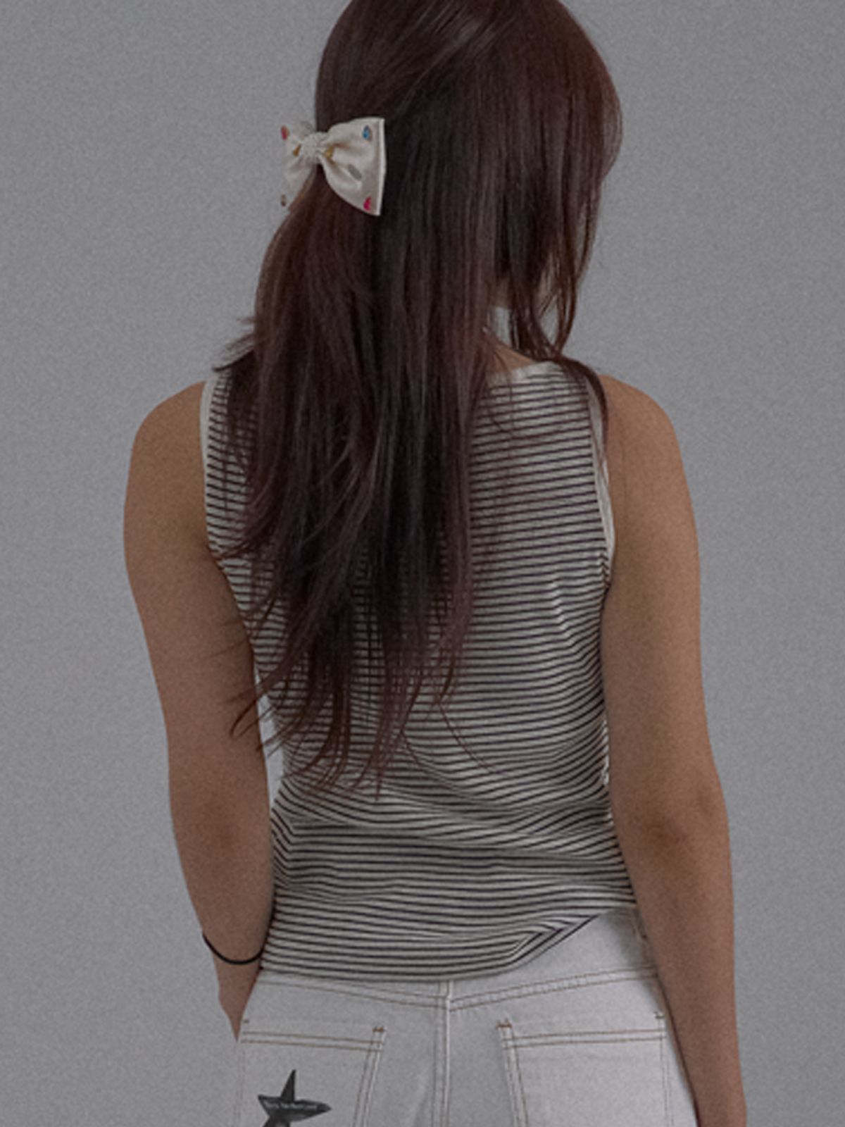 쏘리, 투 머치 러브(SORRY, TOO MUCH LOVE) Crystal Gem Satin Bow Hairpin_Cream