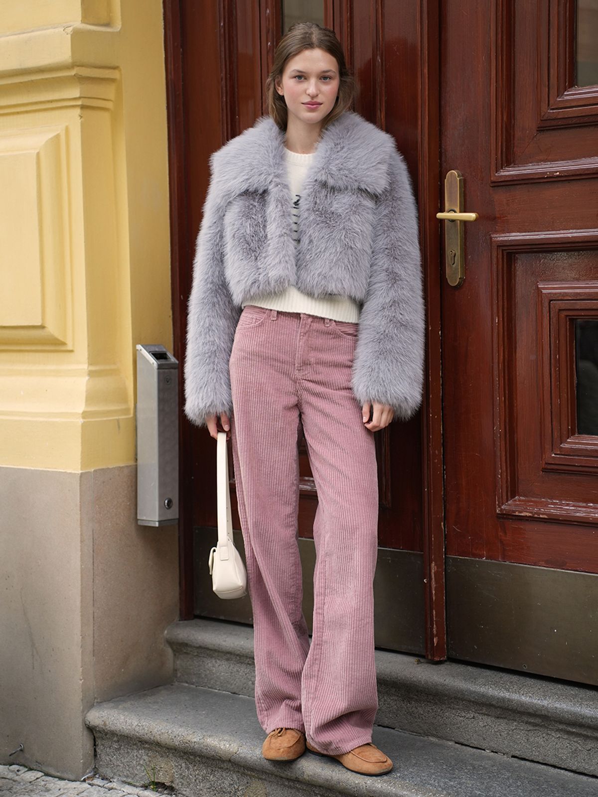랭앤루(LANGNLU) BELO Corduroy Pants(벨로)_SMOKE PINK