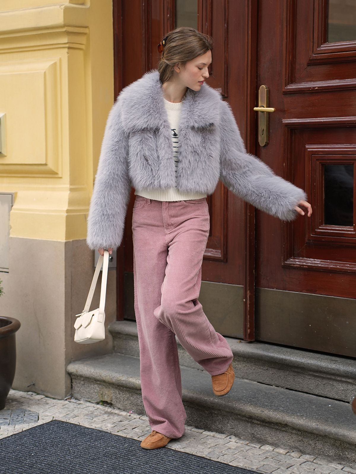 랭앤루(LANGNLU) BELO Corduroy Pants(벨로)_SMOKE PINK