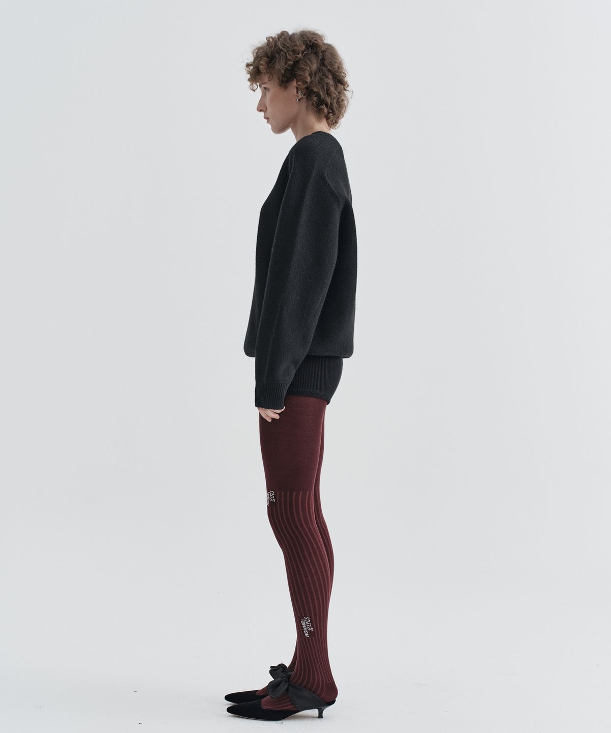 이지오 우먼(EZIO WOMEN) W Plain Round Knit_Black