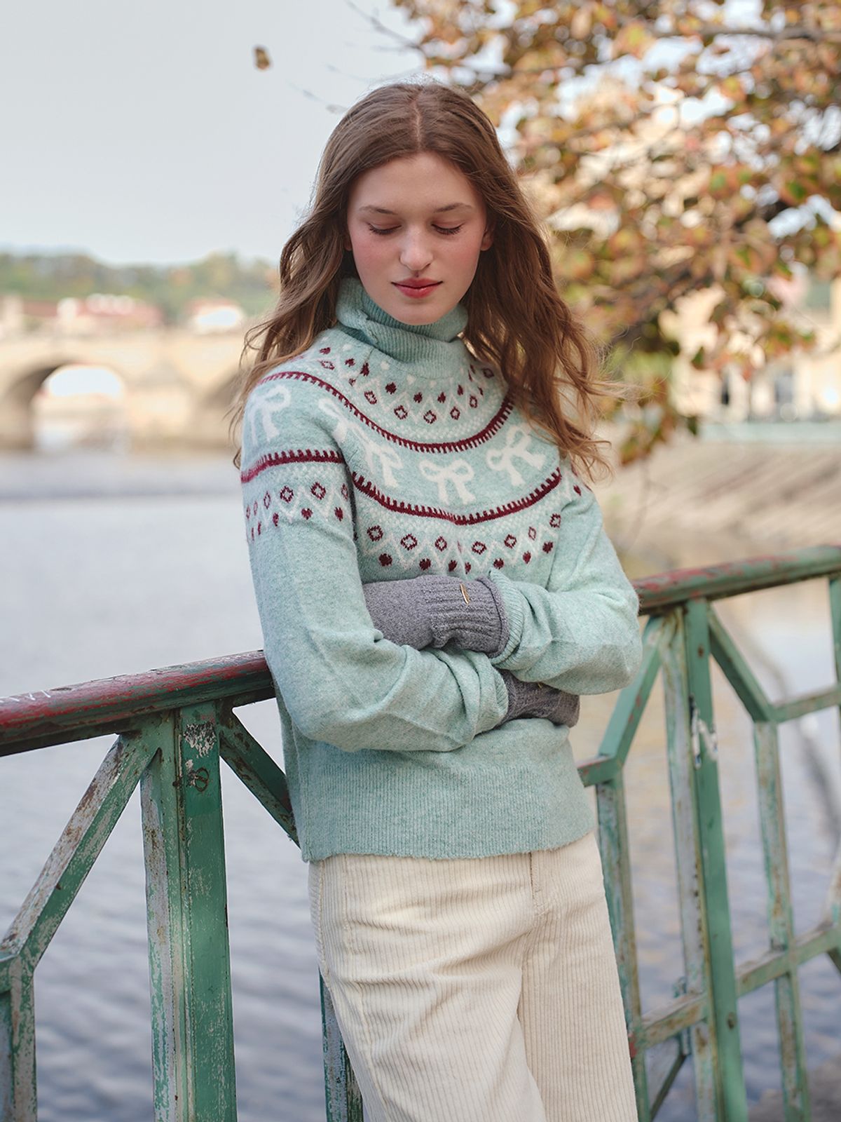 랭앤루(LANGNLU) CHYNE Jacquard Knit(히네)_MINT