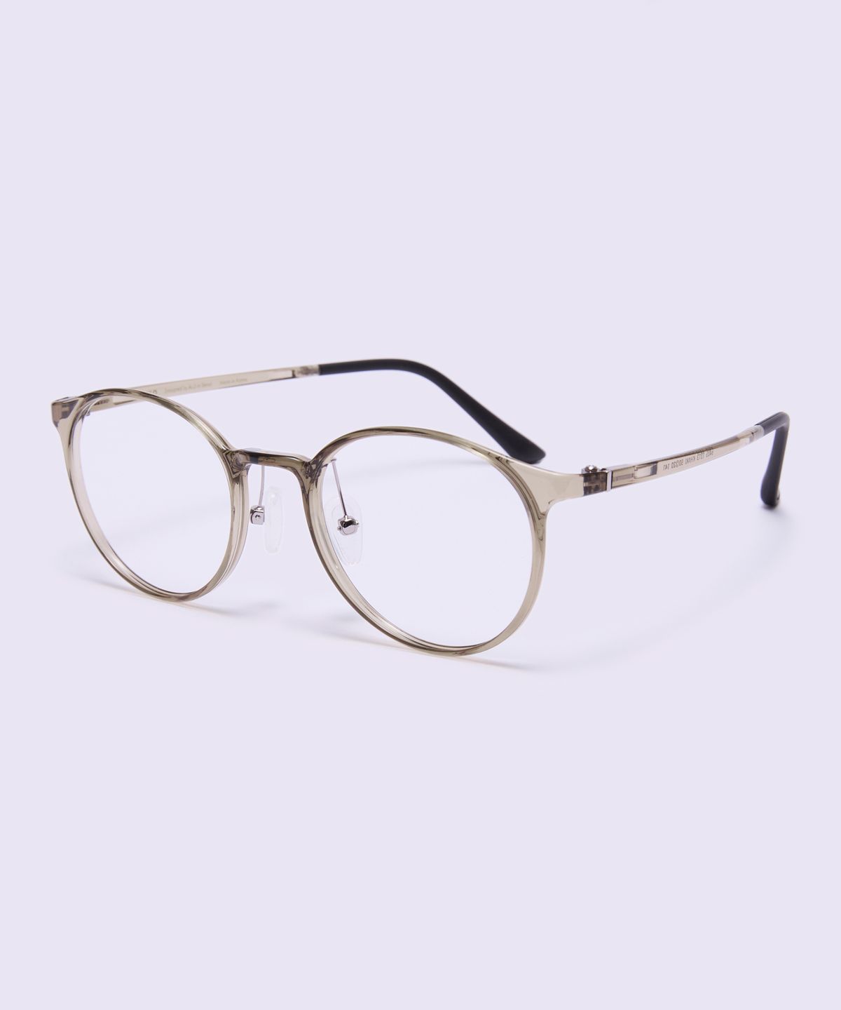 알로아이웨어(ALO EYEWEAR) [AIR FLEX] AL6405 1313G 에어플렉스 초경량 세미오버사이즈 라운드 카키 안경테 블루라이트 렌즈 선택