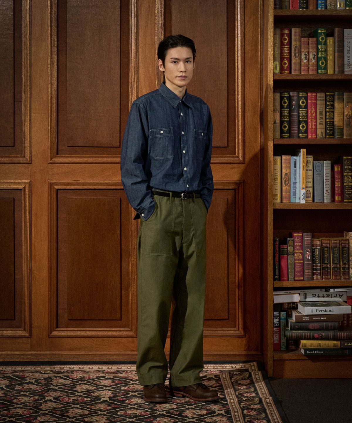 브론슨(BRONSON) Blue Chambray Work Shirt KR Ver. Dark Indigo