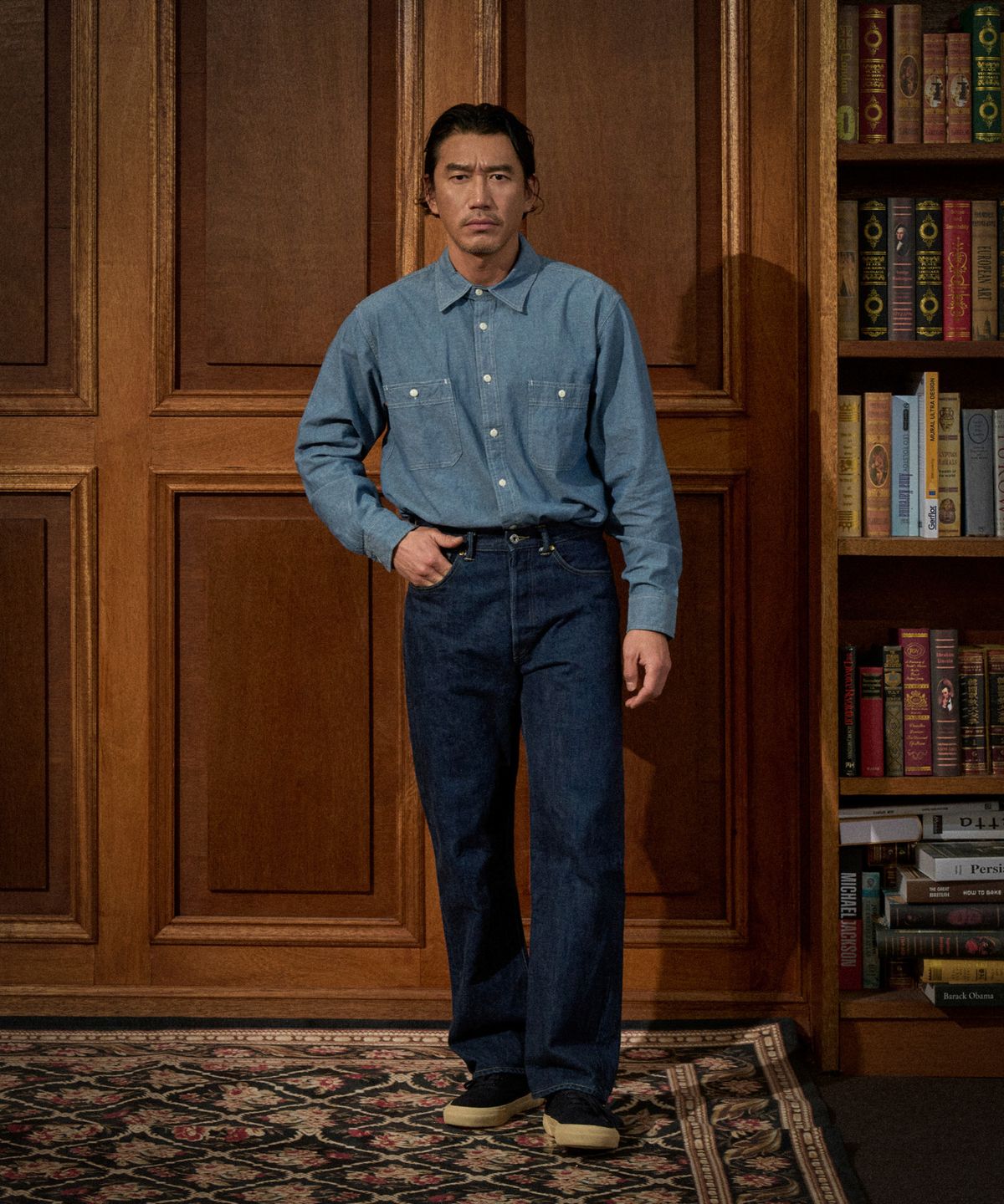 브론슨(BRONSON) Blue Chambray Work Shirt KR Ver. Dark Indigo