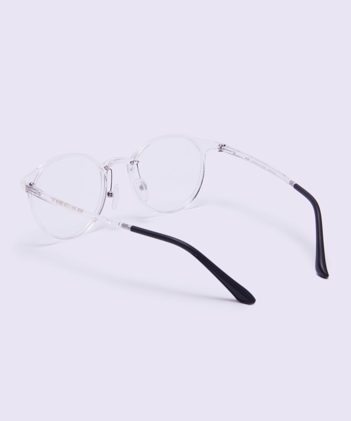 알로아이웨어(ALO EYEWEAR) [AIR FLEX] AL6405 2020G 에어플렉스 초경량 세미오버사이즈 라운드 투명 클리어 안경테 블루라이트 렌즈 선택