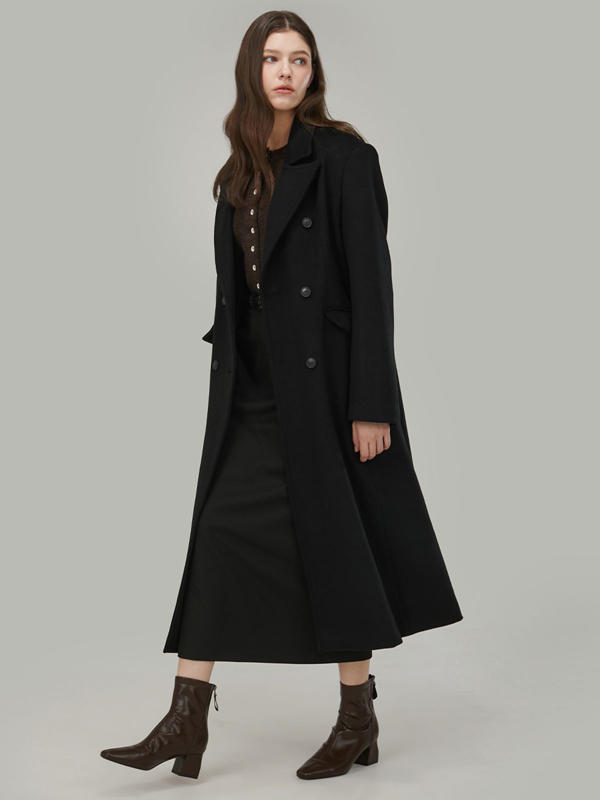 지앤지비(GNGB) 클래식 더블 맥시코트_Black