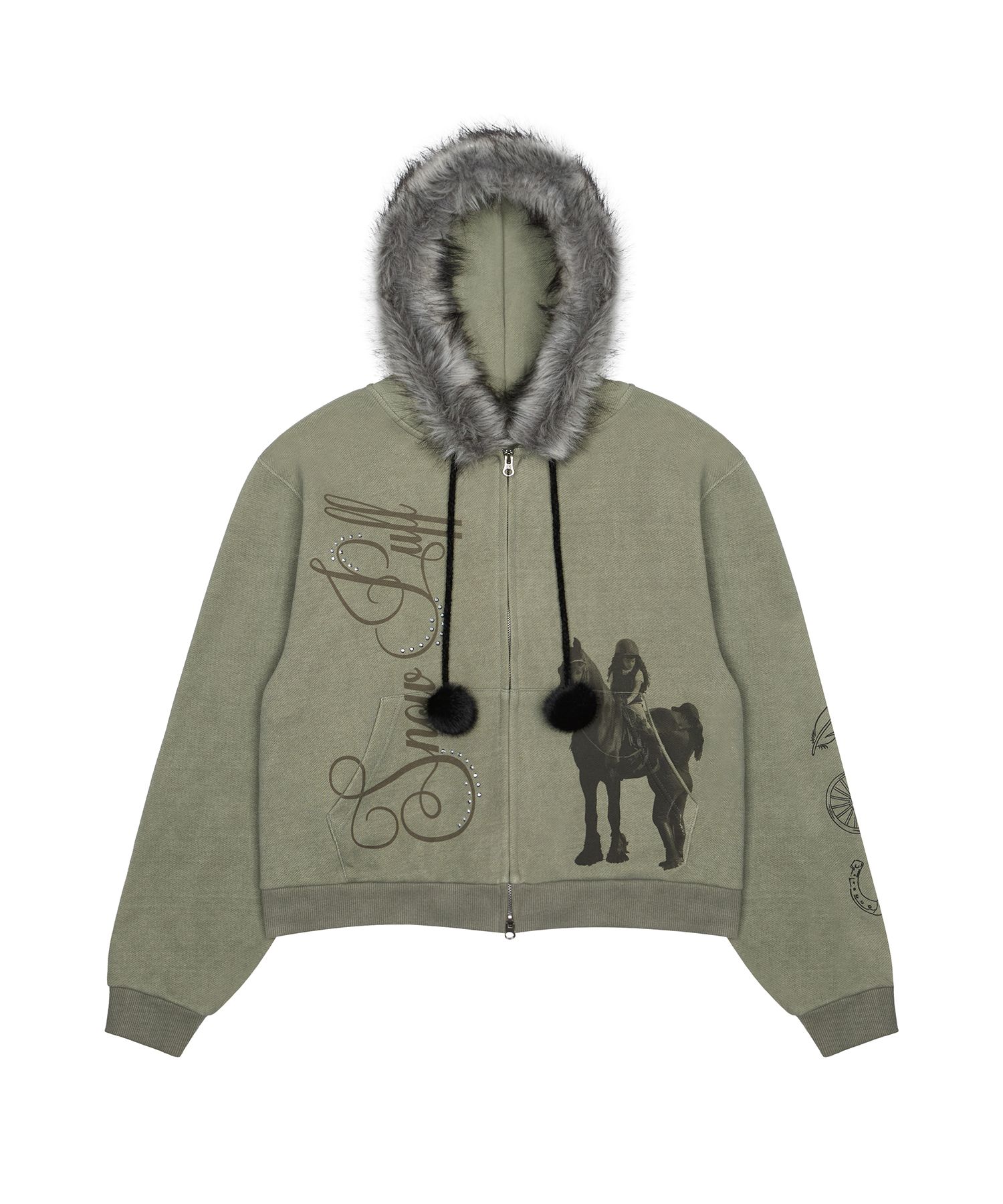 ムートン・ファーコート LARTIGENT □ L21 SNOW FUR HOOD ZIP-UP