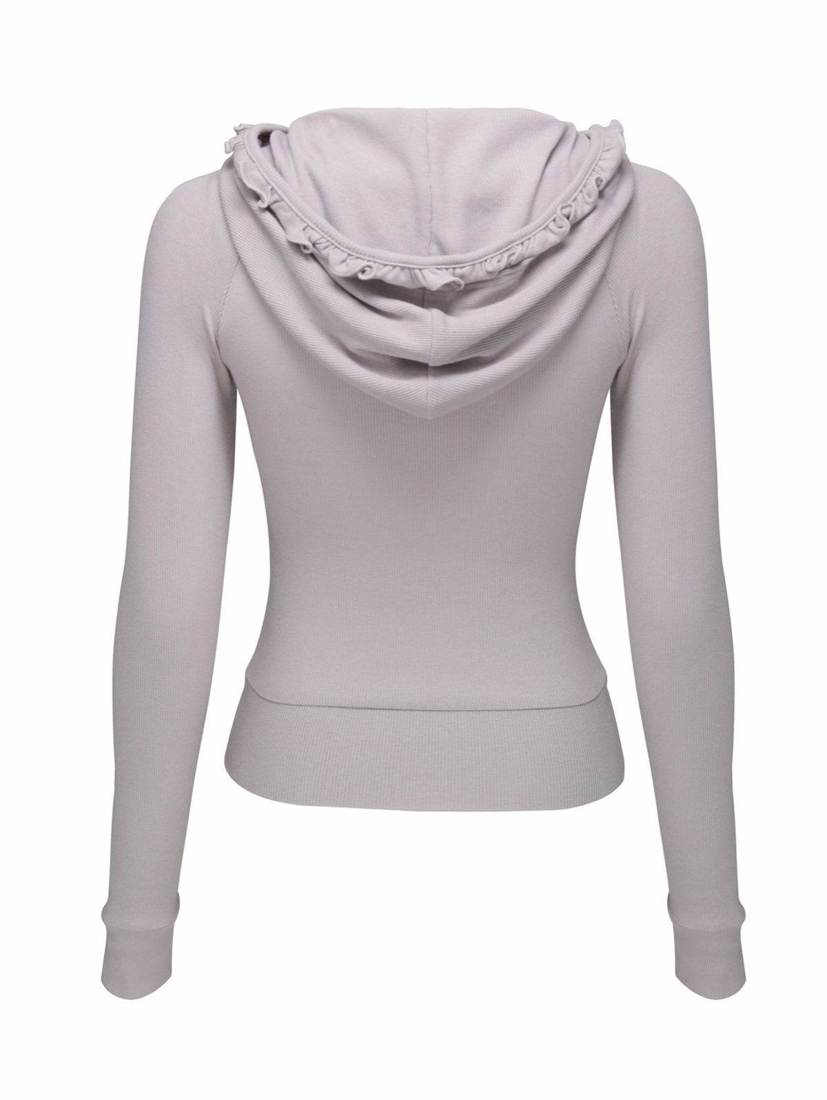 511비전(511VISION) CITY FRILL ZIP-UP HOODIE , LIGHT-GREY