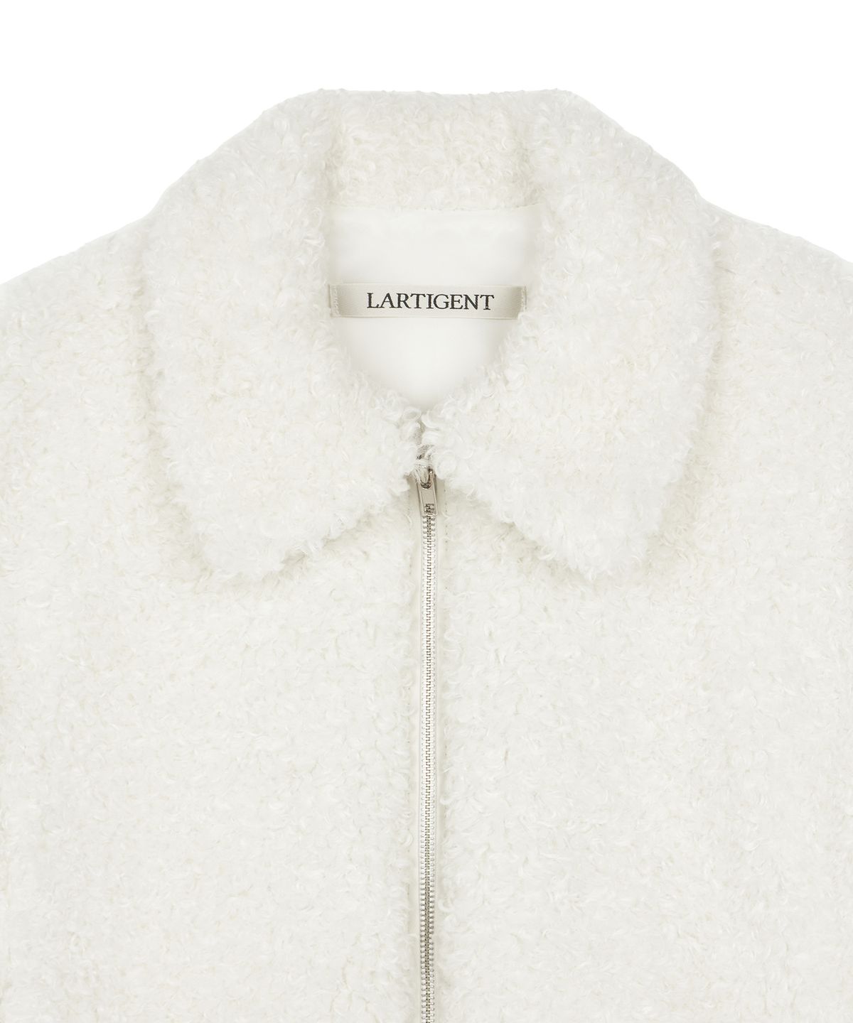 라티젠(LARTIGENT) L21 FAUX CROP FUR JACKET(WHITE)